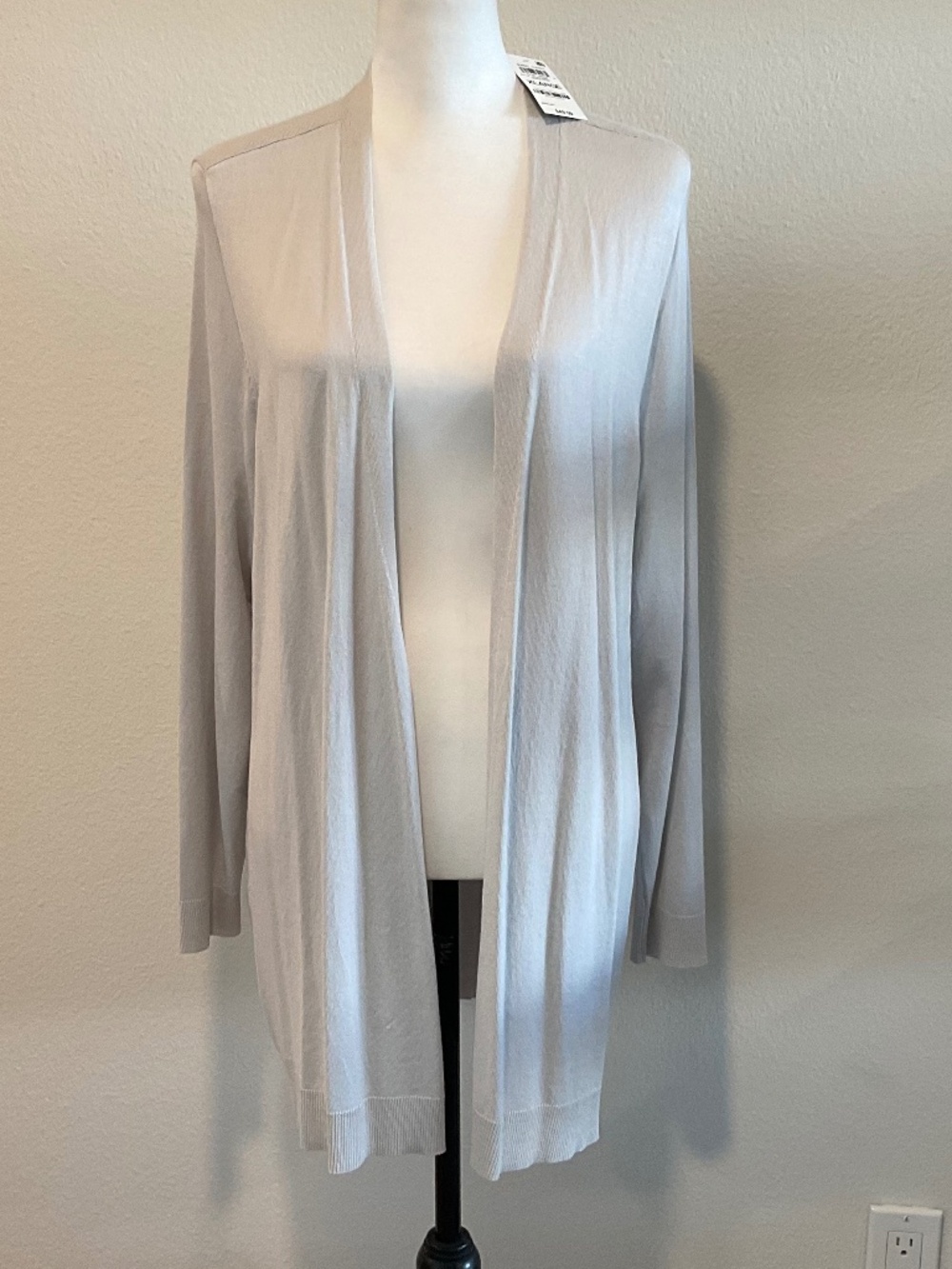 STYLE & CO Open Front Cardigan Sweater in Silver Heather Size Extra Large NWT